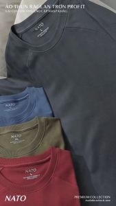 Áo Thun Nam NATO® "Alan - 280Gsm" Embroider/Raplan Áo Phông Trơn Tay Phối Cotton Đẹp Cổ Tròn Đen Trắng Cao Cấp