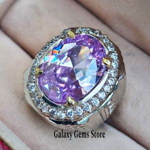 Cincin Batu Kecubung Lavender Mewah Elegan