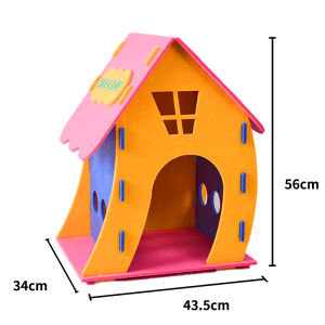 YINSHANG | Cooling Felt Cat Bed with Scratching Board Semi-enclosed