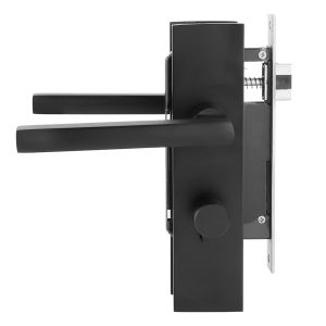 Space Aluminum Door Lock Home Security Bedroom Handle Lock with Keys Screw Black