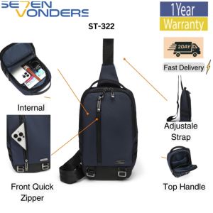 (SG SHOP ) #ST322 SE7EN VONDERS NYLON SLING BAG CROSSBODY SHOULDER BAG WATER-RESISTANT TRAVEL BAG