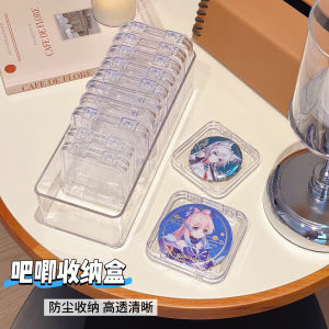 กล่องเก็บของบาจิเอ อะคริลิค สำหรับป้องกันป้ายชื่ออนิเมะ เปลือกหอย ช่อง ป้องกันความชื้น พร้อมฐานโชว์ลาย โปร่งแสง ช่อง สำหรับจัดระเบียบของใช้ในบ้าน