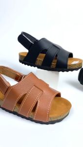 Sandal Anak Laki Laki Perempuan Usia 1 - 3 Tahun Kokop Tali Belakang Sendal Puyuh Hitam