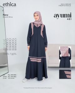 Gamis Terbaru Ethica Ayumi 481 Dress Model Cantik dan Elegan