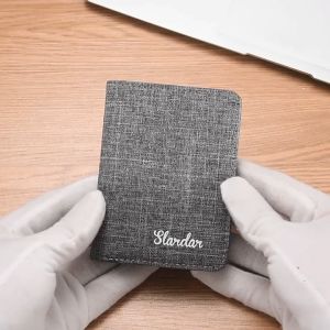 Business Canvas Wallet Ultra-Thin Short ID Card Holder Mini Simple Men Driving License Cardholder