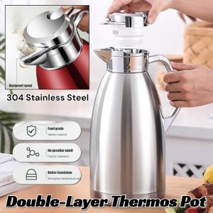 304 Stainless Steel Double-Layer Thermos Pot Large Capacity Hot Water Bottle Insulated Vacuum Hot Water Boiler
