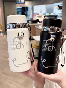 Portable Insulated Tea Cup for Women Students Cute Style 600ml Capacity Stainless Steel Inner Barrel Long Lasting Heat Retention