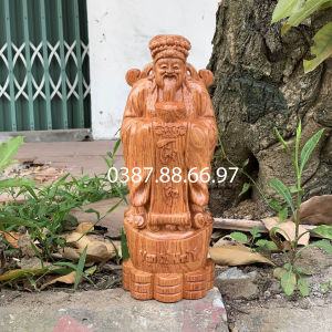 Tượng ông thần tài cao 20 30cm chất liệu gỗ hương cực đẹp