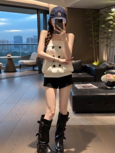 SENWA | Bộ Áo CROP TOP và Quần Short Màu Trắng Mới Mùa Hè
