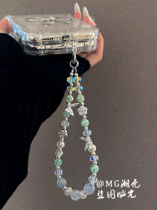 INS Distinctive Rose Butterfly Suitable for All Phone Case Chain Rope Keychain Handbag Pendant Wrist Strap Satchel Tide