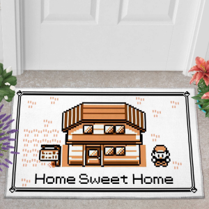 VIKAMA Cute Pixel Art Welcome Entrance Mat Anti Slip Indoor Outdoor Floor Rug Kitchen Bedroom Household Home Decor