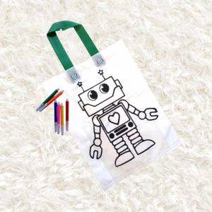 DIY Coloring Tote Bag Mewarnai Tas Mainan Kreativitas Anak Kerajinan Tangan Anak Prakarya 1 set lengkap Tas dan 6 pcs mini spidol