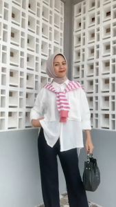 SYAL BAHU STRIPE / SCARF RAJUT WANITA / SYAL KERAH RAJUT SELENDANG / SYAL KOREA