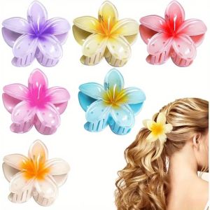 Kẹp Tóc Hoa Plumeria Acrylic Lớn 6 Chiếc Nhiều Màu Sắc Kiểu Hawaii Dành Cho Nữ Kẹp Chắc Chắn Thích Hợp Cho Đám Cưới Tiệc Tùng Bãi Biển Phụ Kiện Thời Trang