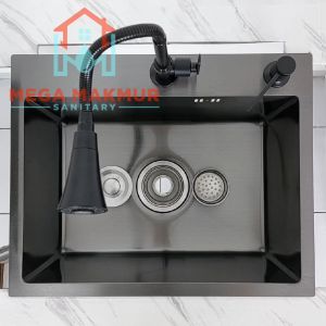 Bak Cuci Piring 60*45 Wastafel 60x45 cm Kitchen Sink Keran Fleksibel Set 6045 Stainless Steel SUS304
