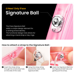 iFace Look in Clear Lolly Strap - Cute Heart Phone Charm Pastel Accessory for iPhone Stylish Gift for Girls