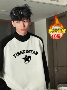 Áo Thun Cổ Cao Dày Dặn Mùa Đông Cho Nam Áo Thun Dài Tay in Họa Tiết Thời Trang Thường Ngày Bằng Vải Polyester Thoải Mái