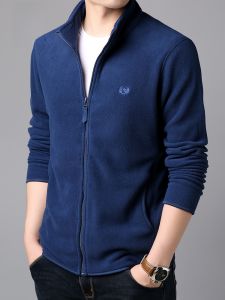 เสื้อสเวตเตอร์คอตั้งทรงหลวมสไตล์ลำลองสำหรับผู้ชาย ฤดูใบไม้ร่วง/ฤดูหนาว แจ็คเก็ตกีฬาแบบสวมหัว ผ้าฟองน้ำขนแกะ แฟชั่นสตรีท ยูนิเซ็กซ์