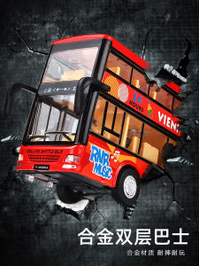 Remote Control Double-decker Bus Alloy Toy Vehicle Large Public Bus Model for Boys And Children Metal Toy Collectible Model