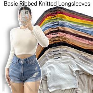COD | BASIC CREWNECK LONGSLEEVES TOP COTTON RIBBED KNITTED FITS UP TO LARGE