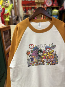 American Retro Vintage McDonalds Raglan Color Matching Heavy Weight Pure Cotton Casual Mens and Womens Couple T-shirt