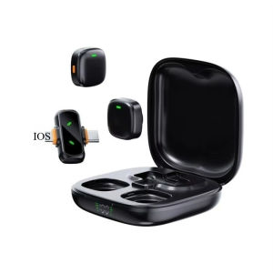 Wireless Lavalier Microphone for iPhone Android 2.4G Mini Mic with Noise Cancellation Wireless Mic for Video Recording Interview