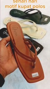 Sandal Wanita Teplek Sendal Jepit Wanita Dewasa Motif jepit Kupat Trendy Kekinian