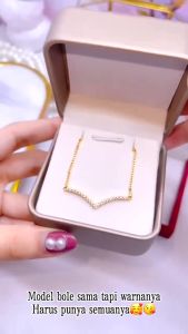 BISA COD✔ Kalung Viral/ Kalung Kekinian/Kalung Hijab New Kalung Fuji Model Permata Cantik Elghan Bahan Titanium Anti Luntur Dan Tidak Karatan