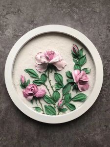 Nordic Style round Photo Frame White Decorative Artwork Frame Nail-Free Kindergarten Hallway Circular Photo Display Frame