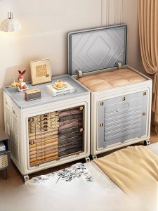 กล่องเก็บของแบบพับได้ความจุขนาดใหญ่พร้อมล้อสำหรับใช้ในบ้าน กล่องเก็บของสำหรับห้องนอน ผ้าห่ม ผ้าฝ้าย กล่องเก็บของสำหรับใส่เสื้อผ้า