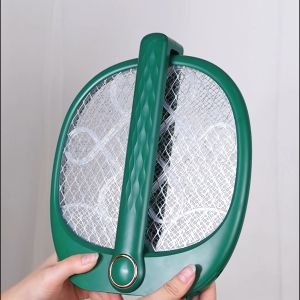 MIISOO Raket Nyamuk Listrik Lipat multifungsi Mosquito Killer 2 IN 1 Pembunuh Nyamuk Jebakan Nyamuk