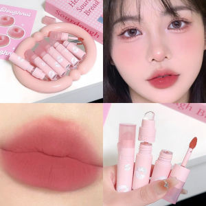 Sweet Mint Double-Headed Lip Glaze Matte Velvet with Lip Brush Long-lasting Lipstick Waterproof Lip Cheek Dual Use