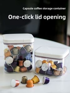 Coffee Capsule Storage Box Rectangle Plastic Drawer Organizer Simple Style Sealed Desktop Storage Container for Home Use