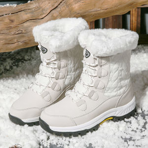 Harbin Womens Winter Snow Boots Fleece Lined Warm Anti-slip Cotton Shoes for -40 Degrees Cold Weather Casual Mid-calf Boots