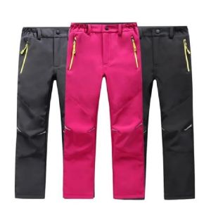 RUCHI Brand Waterproof Windproof Boys Girls Pants Children Outerwear Warm Trousers Sporty Climbing Trousers For 4-16 Years Old