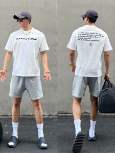 Grey American Style Sport Shorts Men Summer Outdoor Heavyweight Basketball Loose Fitness Running Fourths Pants Casual Shorts