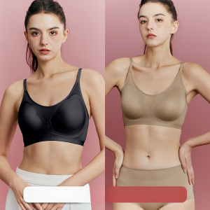 MiiOW | Áo ngực lụa băng kiểu Pháp cho nữ cúp tam giác mỏng không dây cố định chống chảy xệ lưng đẹp quần lót mùa hè không đường may