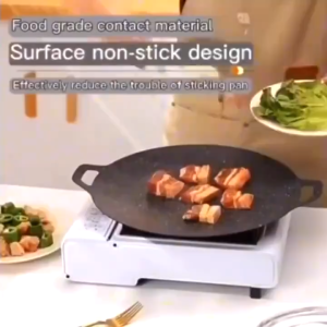 Korean Grill Pan Cast Iron Pan Non-stick Maifan Stone Barbecue Tray BBQ Outdoor Barbecue Pot Kitchen Non-stick Pan Smokeless Barbecue Tray