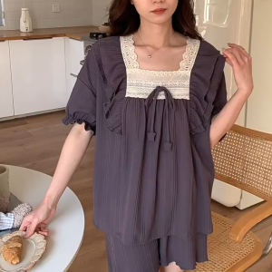 UNINICE Women’s Cute Sweet Princess Pajama Set Short Sleeve 2-Piece Lounge Wear for Home & Casual Outing