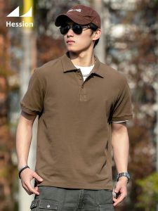 HESSION | Cotton Waffle Polo Shirt Short Sleeve