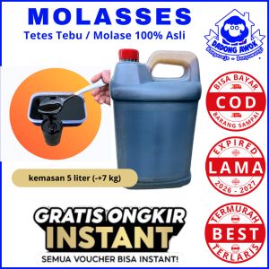 Molase Tetes Tebu Murni 100% isi 5 liter (-+ 7 kg) molasees peternakan - tetes tebu pertanian