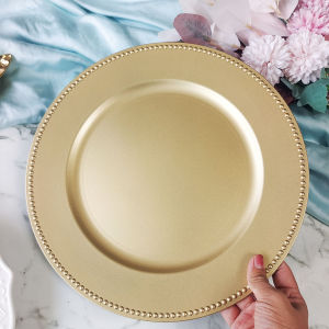 Đĩa nền 6 chiếc tấm biển trang trí vàng tròn hoàn hảo cho bữa tối đặc biệt tại Nhà 13 inch