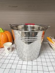 Stainless Steel Portable Bucket Portable Large Capacity Household Bucket Kitchen Canteen Oil Bucket Water Storage Hotel Restaurant Thick Bucket Ice Bucket Pail for Household/Party/Cafe/Res