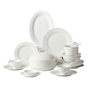 Yomerto | Ceramic White Underglaze Dishes Set