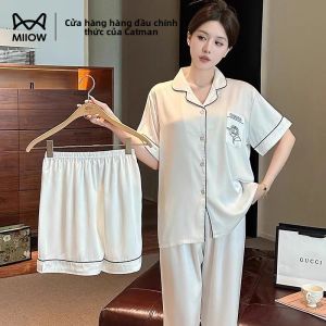 Bộ đồ ngủ nữ MiiOW làm bằng vải lụa băng dài tay thoải mái