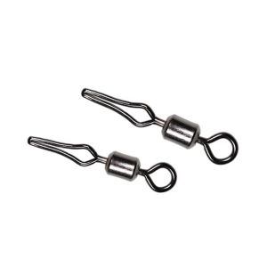 100pcs 360° Rotation Copper Swivel with Side Line Clip Fishhook Carp Sea Fishing Connector Fishing Swivels Tackle with Snap