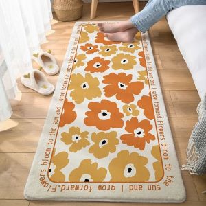 Soft Bedside Carpet Flower Foot mat Anti Slip Floor mat bathroom mat Kitchen Mat Beautyiful Carpet rugs Home Decor
