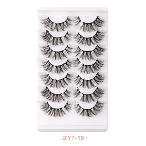 New Cross Linked Thickened Segmented Fake Eyelashes Water Rabbit Fur Simulation Explosive Style Beauty Tools from China