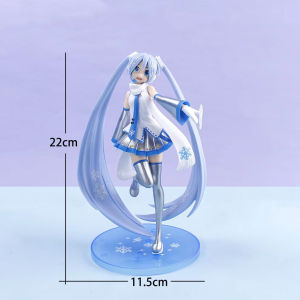 Bandai | Mô Hình Anime Snow Hatsune Miku - Chủ Đề Mùa Đông Chất Liệu PVC Có Đế Trang Trí Hình Bông Tuyết Dùng Để Trang Trí Bàn Làm Việc Và Làm Quà Tặng Cho Fan.
