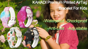 Waterproof AirTag Bracelets for Kids Hidden Wristband for AirTag Silicone AirTag Holder GPS Tracker for Air Tag for Toddler Braided Design Secure Anti-Lost Protection(BlueMatcha)